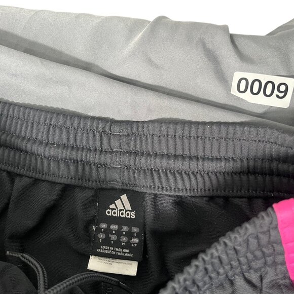 Adidas Track Pants Women's Small Black Logo 3 Stripes Workout Elastic Waist - Picture 2 of 6